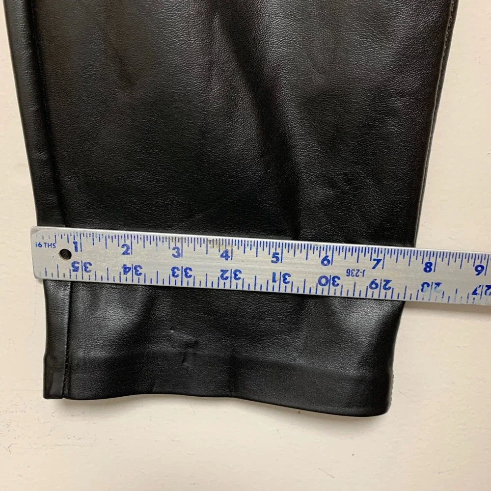 Joie Faux Leather Pants Womens 8 Black Excellent Straight Leg Vegan 5-Pocket